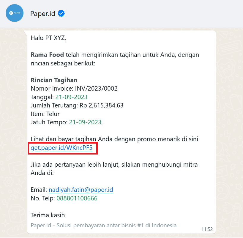 Contoh Payment Link
